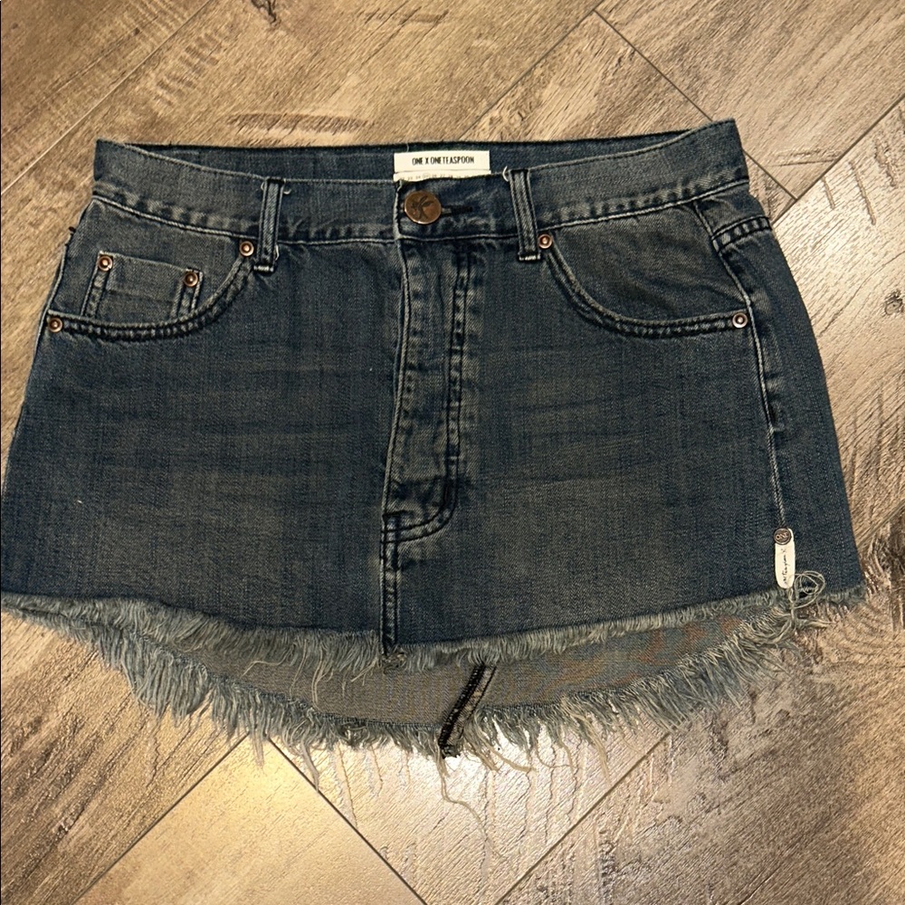 ONE TEASPOON DENIM MINI SKIRT "JUNKYARD" SIZE 25
